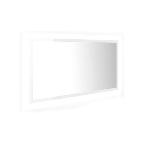 Shumee LED koupelnové zrcadlo bílé vysoký lesk 90 × 8,5 × 37cm dřevotříska