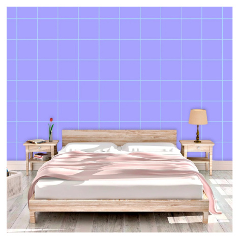 Tapeta Čtvercový vzor fialové - 336x220 cm