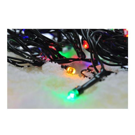LED venkovní vánoční řetěz, 200 LED, 20m, přívod 5m, 8 funkcí, časovač, IP44, vícebarevný; 1V102 Donoci