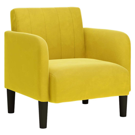 vidaXL Rozkládací křeslo s područkami žlutá 54 cm samet