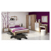 ArtCross Manželská postel VIKI 10 | s roštem Barva: Bílá / černý lesk