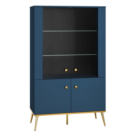 Vitrína se širokými skleněnými policemi do obývacího pokoje Marine - ML Meble