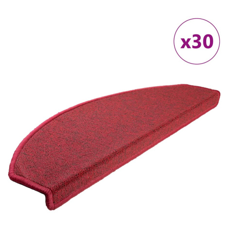 vidaXL Rohože na schody 30 ks Bordeaux Red 65x24x4 cm