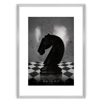 Dekoria Plakát Chess III, 50 x 70 cm, Ramka: Srebrna