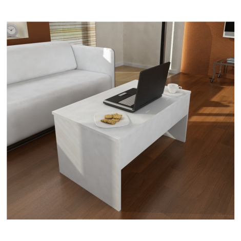Konferenční stolek POMIU s výsuvnou deskou, bílý Casarredo