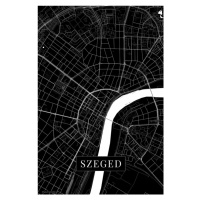 Mapa Szeged black, (26.7 x 40 cm)