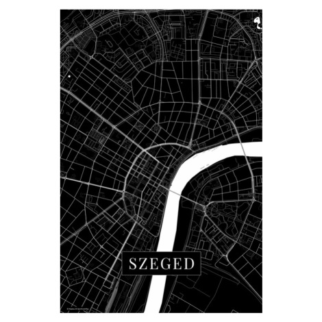Mapa Szeged black, 26.7x40 cm