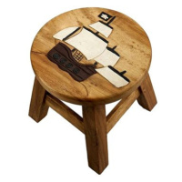 Dřevěná dětská stolička - PLACHETNICE PIRÁTSKÁ VLAJKA