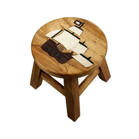 Dřevěná dětská stolička - PLACHETNICE PIRÁTSKÁ VLAJKA AK Trading