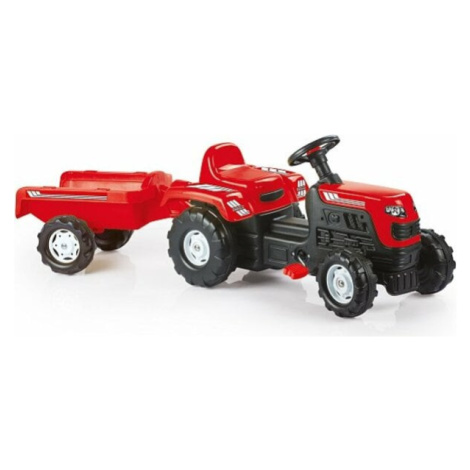 Šlapací traktor Ranchero s vlečkou, červený DOLU