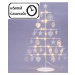 Nexos 64264 Vánoční kovový dekorační strom - bílý, 25 LED, teple bílá