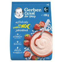 GERBER Kaše mléčná cereal jahodová Dobrou noc 230 g