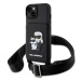 Kryt Karl Lagerfeld iPhone 14 6.1" hardcase black Crossbody Saffiano Karl & Choupette (KLHCP14SC