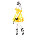 Ilustrace Fashion illustration yellow summer dress, Blursbyai, 26.7 × 40 cm