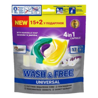 WASH&FREE Jasmín a levandule s marseillským mýdlem 15 + 2 ks Doypack