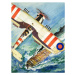 Obrazová reprodukce Unidentified bi-plane flying over an aircraft carrier, English School,, 30x4