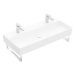 VILLEROY & BOCH Memento 2.0 Dvojumyvadlo 1200x470 mm, s přepadem, 2 otvory pro baterii, alpská b