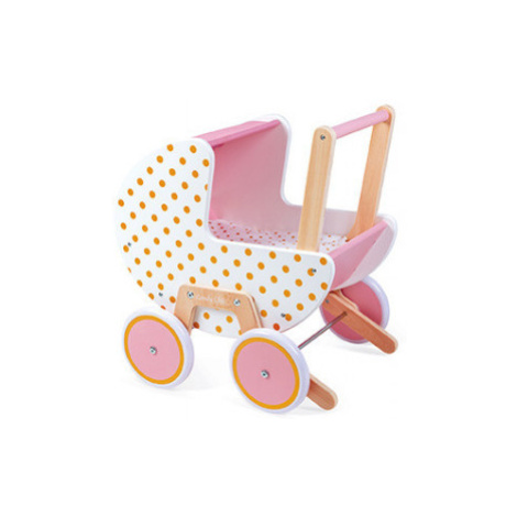 Dřevěný kočárek pro panenky - Candy Chic JANOD