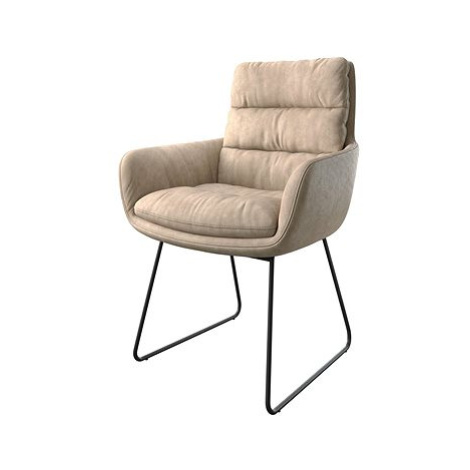 DELIFE Jídelní židle Abelia-Flex s područkou béžová vintage černá tenká podnož