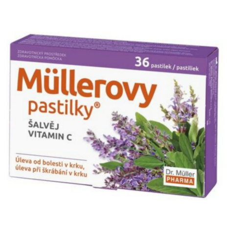 DR. MÜLLER Müllerovy pastilky šalvěj, vitamin C 36 ks Dr.Müller