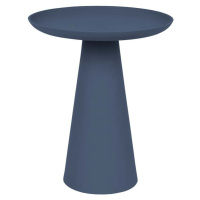 Modrý hliníkový odkládací stolek White Label Ringar, ø 34,5 cm