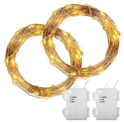 VOLTRONIC Sada 2 kusů světelných drátů - 100 LED, teplá bílá VOLTRONIC®