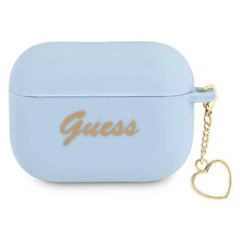 Guess GUAPLSCHSB pouzdro na Airpods PRO blue Silicone Charm Collection