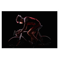 Fotografie cyclist on black background, Stanislaw Pytel, 40 × 26.7 cm