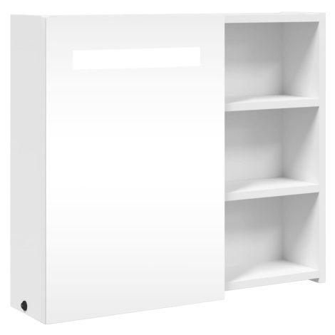 vidaXL Koupelnová zrcadlová skříňka s LED osvětlením bílá 60x13x52 cm