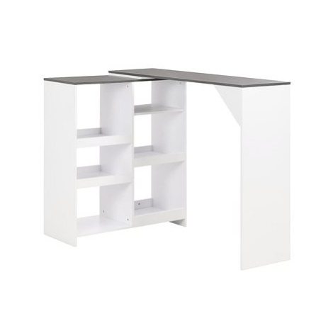 Barový stůl s pohyblivým regálem bílý 138x40x120 cm 280226 SHUMEE