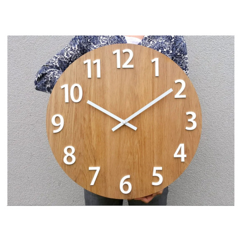 ModernClock Dřevěné nástěnné hodiny Amadeus 49 cm hnědé/bílé