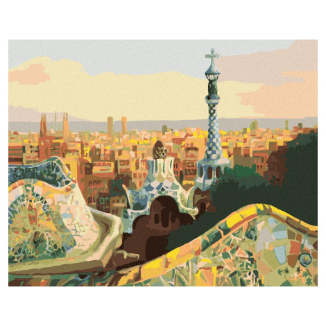 Zuty - Malování Podle Čísel - Výhled Na Barcelonu Z Parku Güell, 80X100 Cm, Plátno+Rám