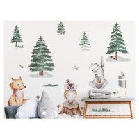 Yokodesign Set - nálepky Lesní království - Zvířátka s liškou, zimní les