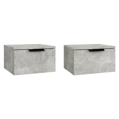 Nástěnné noční stolky 2 ks betonově šedé 34 × 30 × 20 cm SHUMEE