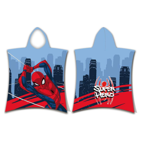 Modro-červené froté dětské pončo Spider-Man – Jerry Fabrics