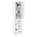 vidaXL Skříň highboard bílá s vysokým leskem 34,5x34x180 cm kompozit