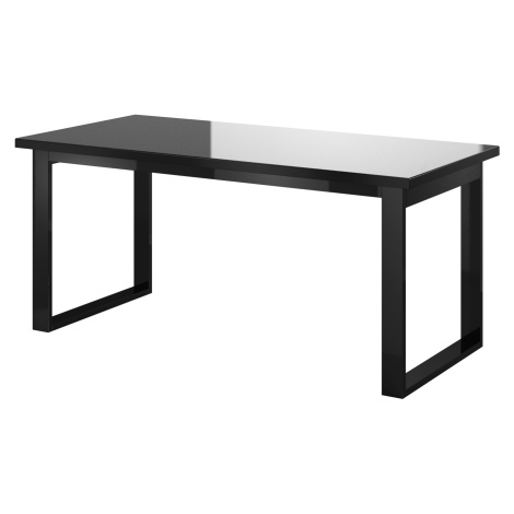 DEJEON rozkládací stůl, černá/černé sklo