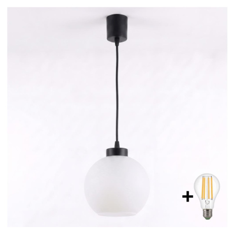 Brilagi - LED Lustr na lanku RETRO GLASS 1xE27/60W/230V pr. 15 cm černá/bílá NSTK7432+TK6439A