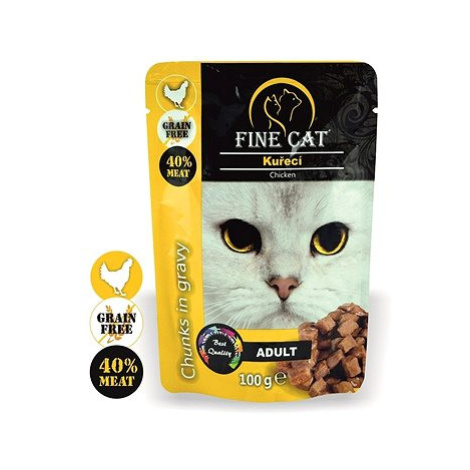 Fine Cat kapsička grain - free adult kuřecí v omáčce 22 × 100 g