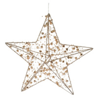 Svítící vánoční hvězda Gold Diamond, 30 cm, 20 LED, teplá bílá, časovač