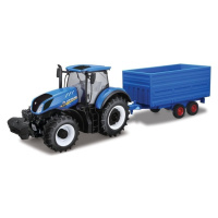 Bburago traktor new holland s vlečkou na seno 1:32