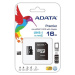 ADATA MicroSDHC karta 16GB UHS-I Class 10 + SD adaptér, Premier