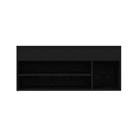 Lavice s botníkem černá 105 x 30 x 45 cm dřevotříska, 808757 SHUMEE