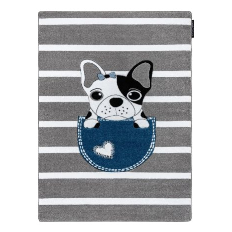 Dětský kusový koberec Petit Bulldog grey FOR LIVING