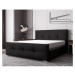 Luxusní čalouněná postel v glamour stylu černá 180 x 200 cm bez úložného prostoru