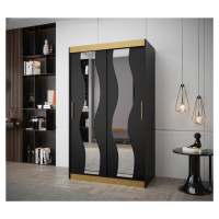 Šatní skříň Abi Sew Premium Barva korpusu: Černá + zlatá, Rozměr: 120 cm
