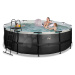 Bazén s pískovou filtrací Black Leather pool Exit Toys kruhový ocelová konstrukce 427*122 cm čer
