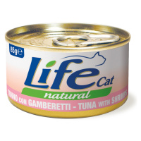 LifeCat Natural Adult mokré krmivo pro kočky 12 x 85 g - Tuňák s krevetami