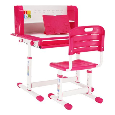 Rostoucí psací stůl a židle Creativ růžová/bílá FOR LIVING