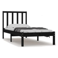 Rám postele černý masivní borovice 100 × 200 cm, 3105065